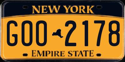 NY license plate GOO2178