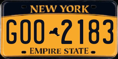 NY license plate GOO2183