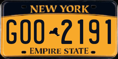 NY license plate GOO2191