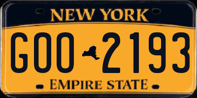 NY license plate GOO2193