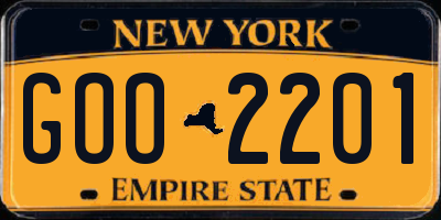 NY license plate GOO2201
