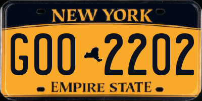 NY license plate GOO2202