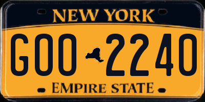 NY license plate GOO2240