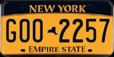NY license plate GOO2257