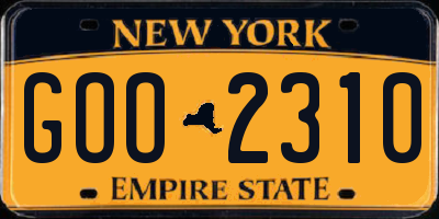 NY license plate GOO2310