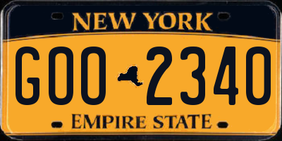 NY license plate GOO2340