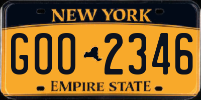 NY license plate GOO2346