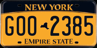 NY license plate GOO2385