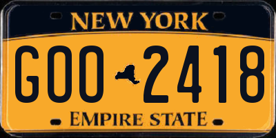 NY license plate GOO2418