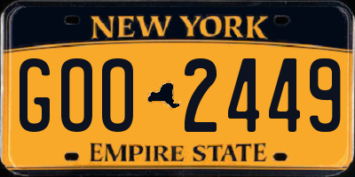 NY license plate GOO2449