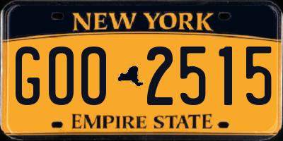 NY license plate GOO2515