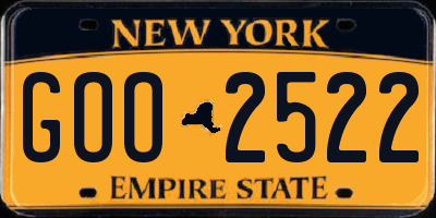 NY license plate GOO2522
