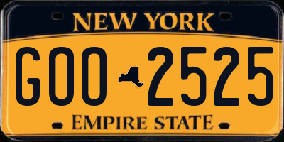 NY license plate GOO2525