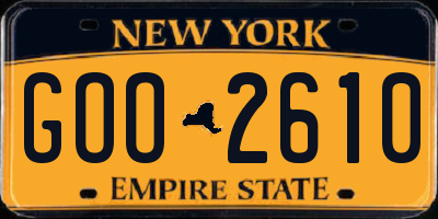 NY license plate GOO2610