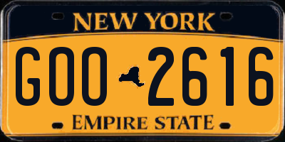 NY license plate GOO2616