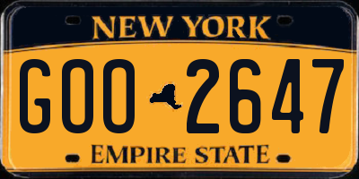 NY license plate GOO2647