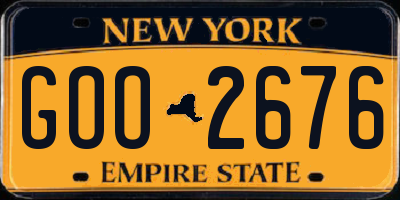 NY license plate GOO2676