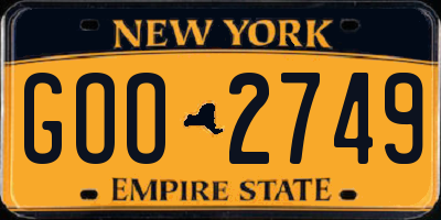 NY license plate GOO2749