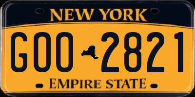 NY license plate GOO2821