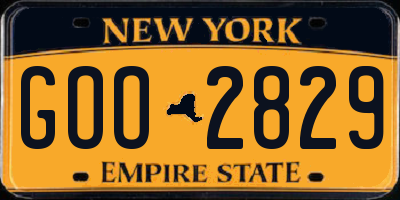 NY license plate GOO2829