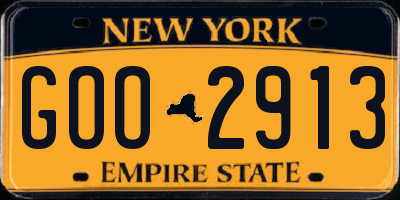 NY license plate GOO2913