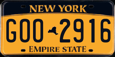 NY license plate GOO2916