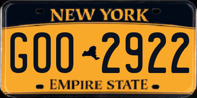 NY license plate GOO2922