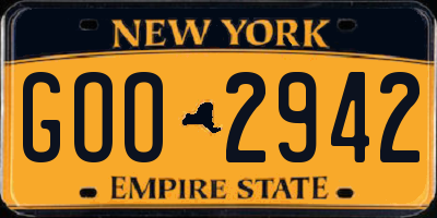 NY license plate GOO2942