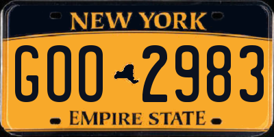 NY license plate GOO2983