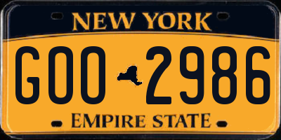 NY license plate GOO2986