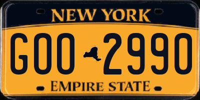 NY license plate GOO2990