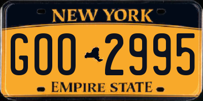NY license plate GOO2995