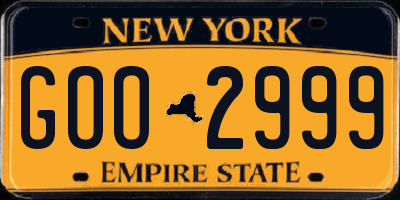 NY license plate GOO2999