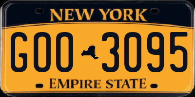 NY license plate GOO3095