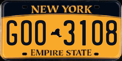 NY license plate GOO3108