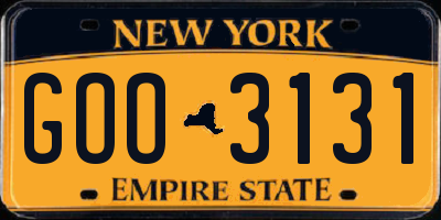 NY license plate GOO3131