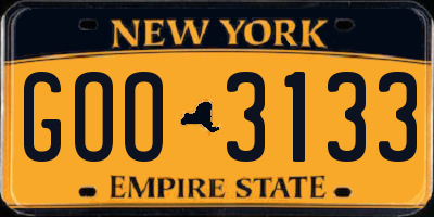 NY license plate GOO3133