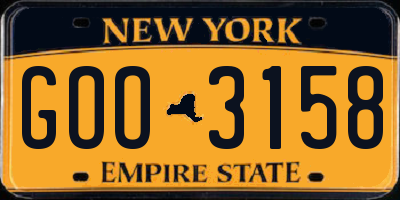 NY license plate GOO3158