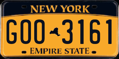 NY license plate GOO3161