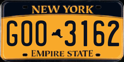 NY license plate GOO3162