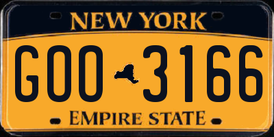 NY license plate GOO3166