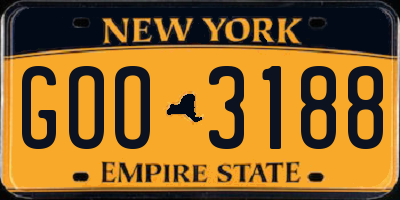 NY license plate GOO3188