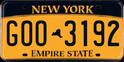 NY license plate GOO3192