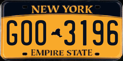 NY license plate GOO3196