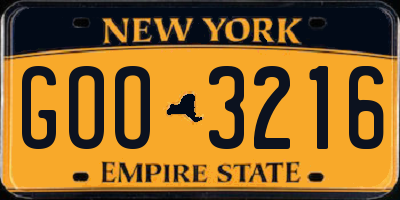 NY license plate GOO3216