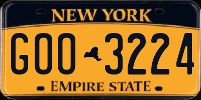 NY license plate GOO3224
