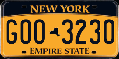 NY license plate GOO3230