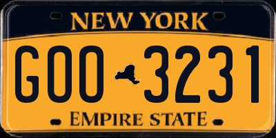 NY license plate GOO3231