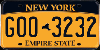 NY license plate GOO3232