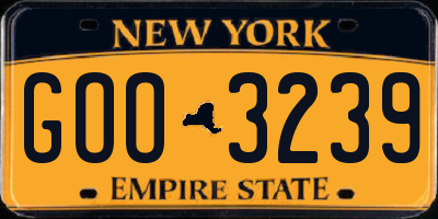 NY license plate GOO3239